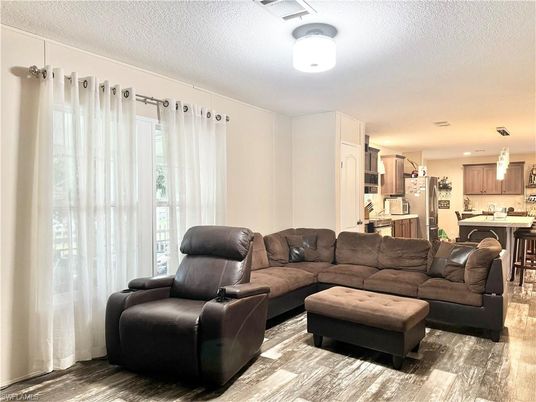 Interior, Kitchen, Living room, Pendant Lights, Recessed Lighting, Wood Texture Flooring