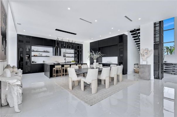 Dining room, Interior, Kitchen, Pendant Lights, Recessed Lighting