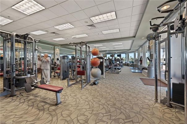 Fitness Equipment, Gym, Interior, Recessed Lighting