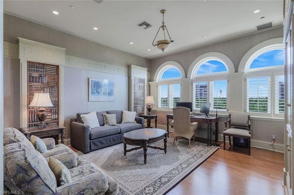 Home Office, Interior, Living room, Pendant Lights, Recessed Lighting, Wood Texture Flooring