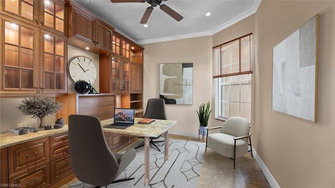 Home Office, Interior, Recessed Lighting