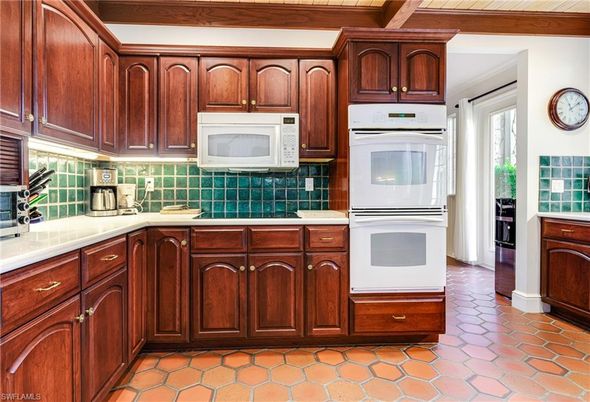Interior, Kitchen, Tile Countertops, Wooden Beams, Wooden Ceilings