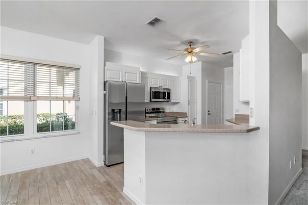 Interior, Kitchen, Stainless Steel Appliances, Wood Texture Flooring
