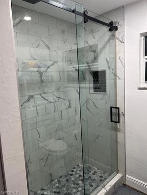 Bathroom, Glass Shower, Interior, Marble Walls