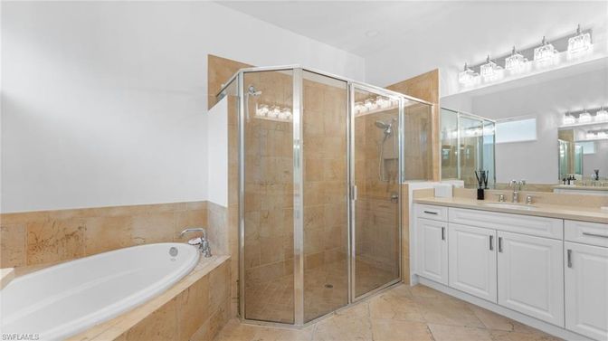 Bathroom, Dual Sink Vanities, Glass Shower, Interior