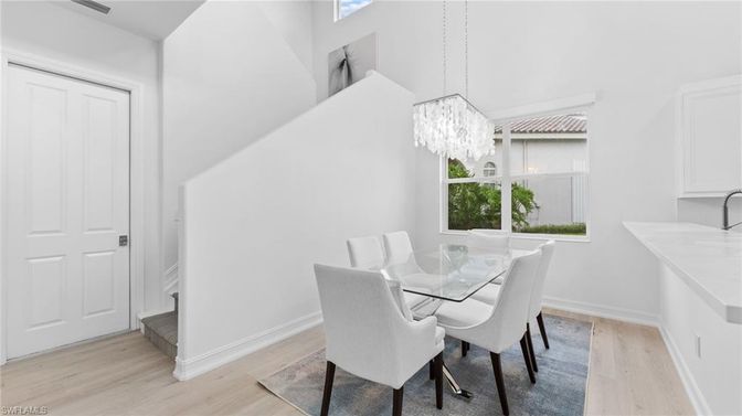 Chandelier, Dining room, Interior, Wood Texture Flooring