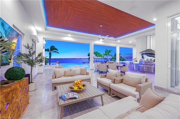 Dining room, Interior, Kitchen, Living room, Recessed Lighting, Water, Wooden Ceilings