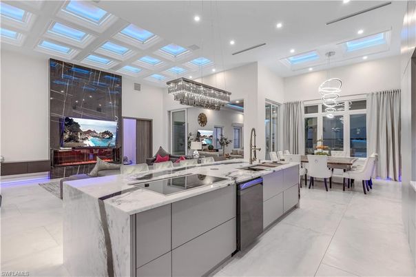 Chandelier, Dining room, Interior, Kitchen, Living room, Pendant Lights, Recessed Lighting