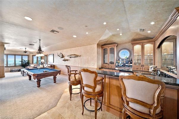 Billiard Table, Game Room, Interior, Pendant Lights, Recessed Lighting