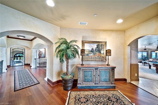 Billiard Table, Game Room, Interior, Recessed Lighting, Wood Texture Flooring