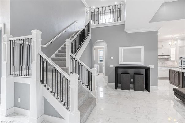 Interior, Kitchen, Marble, Pendant Lights, Recessed Lighting