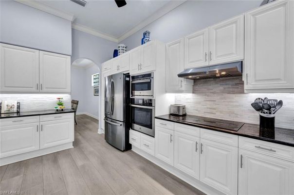 Interior, Kitchen, Stainless Steel Appliances, Wood Texture Flooring