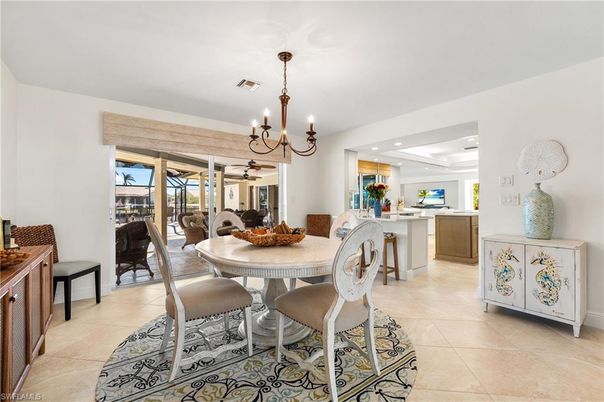 Chandelier, Dining room, Interior, Recessed Lighting