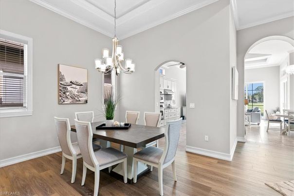 Chandelier, Dining room, Interior, Wood Texture Flooring