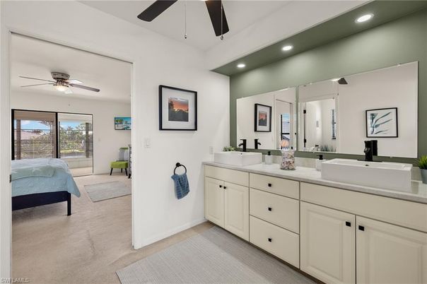 Bathroom, Bedroom, Dual Sink Vanities, Interior, Recessed Lighting