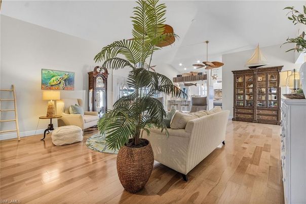 Interior, Kitchen, Living room, Recessed Lighting, Wood Texture Flooring