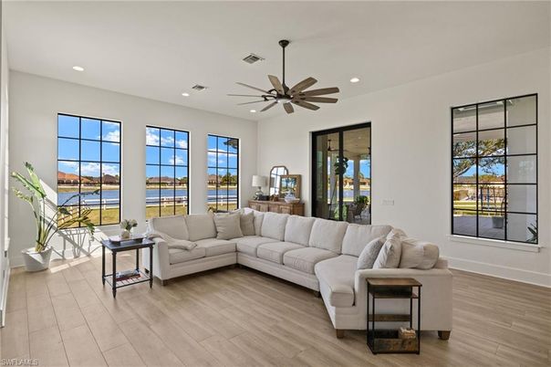 Interior, Living room, Recessed Lighting, Water, Wood Texture Flooring