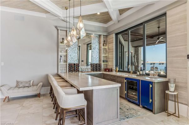 Interior, Kitchen, Marble, Pendant Lights, Recessed Lighting, Water