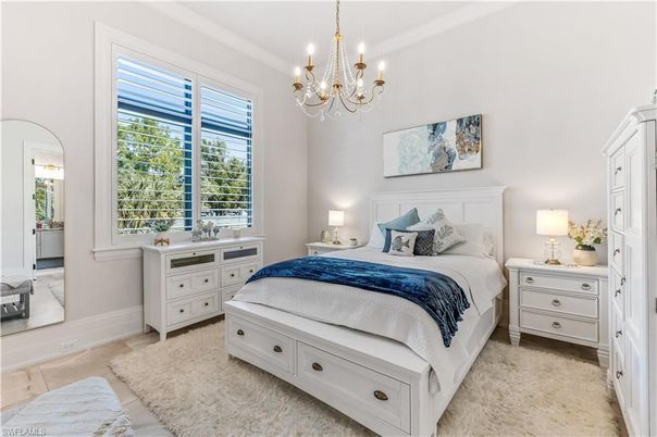 Bedroom, Chandelier, Interior