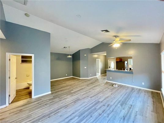 Bathroom, Empty room, Interior, Pendant Lights, Wood Texture Flooring