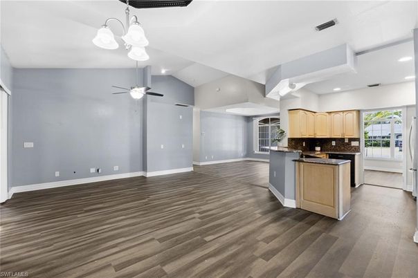 Interior, Kitchen, Recessed Lighting, Wood Texture Flooring