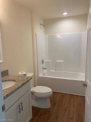 Bathroom, Interior, Recessed Lighting, Wood Texture Flooring