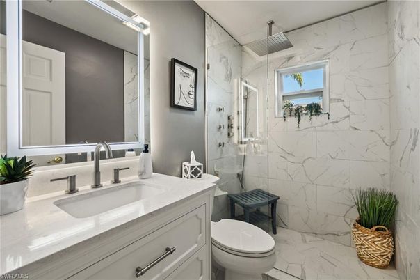 Bathroom, Glass Shower, Interior, Marble, Marble Walls