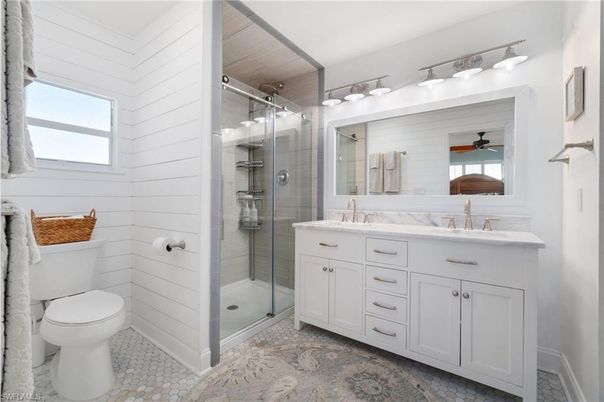 Bathroom, Dual Sink Vanities, Glass Shower, Interior