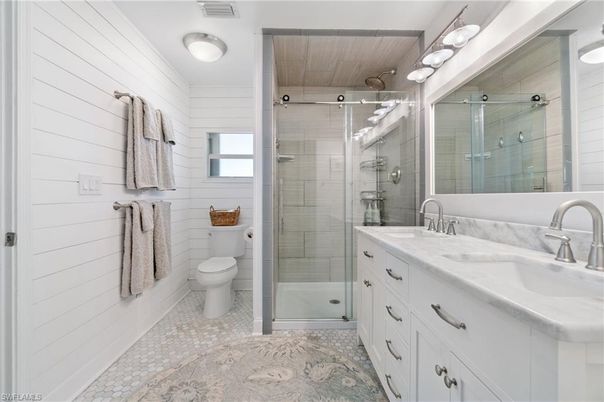 Bathroom, Dual Sink Vanities, Glass Shower, Interior