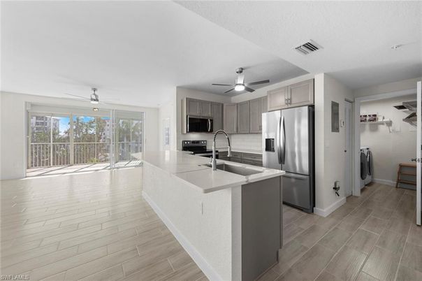 Interior, Kitchen, Stainless Steel Appliances, Wood Texture Flooring