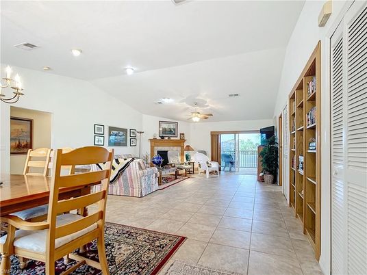 Dining room, Fireplace, Interior, Living room, Recessed Lighting