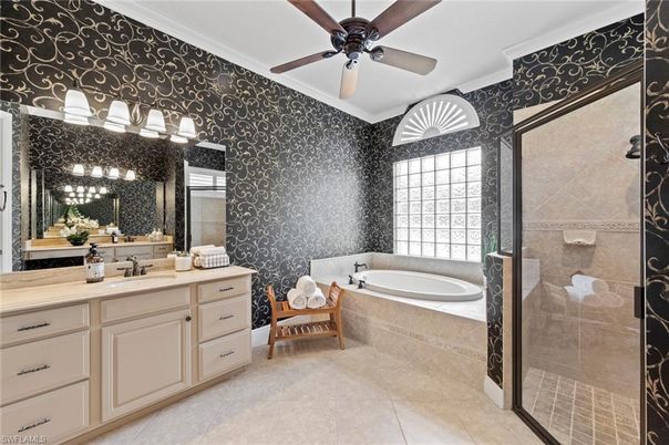 Bathroom, Dual Sink Vanities, Glass Shower, Interior