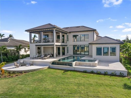 Backyard, Exterior, Facade, Pool, Mediterranean