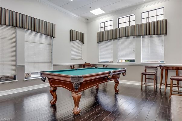 Billiard Table, Game Room, Interior, Wood Texture Flooring
