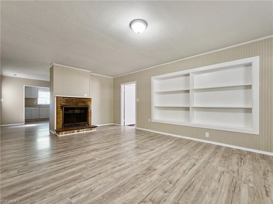 Empty room, Fireplace, Interior, Wood Texture Flooring