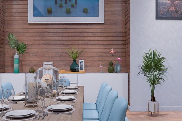 Dining room, Interior, Wood Texture Flooring, Wooden Walls