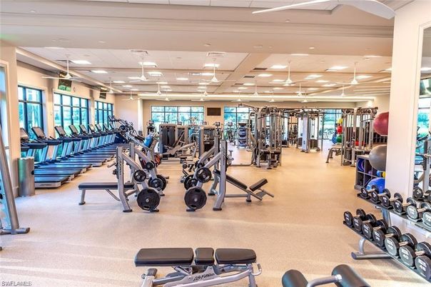 Fitness Equipment, Gym, Interior, Recessed Lighting