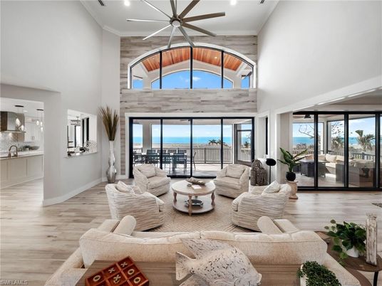 Interior, Kitchen, Living room, Pendant Lights, Recessed Lighting, Wood Texture Flooring