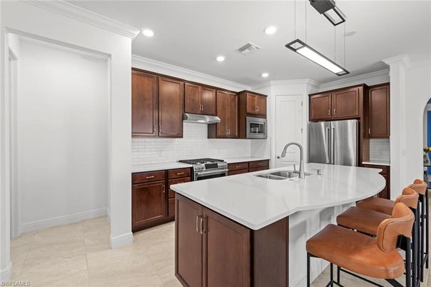 Interior, Kitchen, Pendant Lights, Recessed Lighting, Stainless Steel Appliances