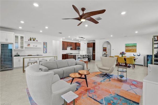Dining room, Interior, Kitchen, Living room, Recessed Lighting, Stainless Steel Appliances