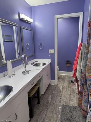 Bathroom, Dual Sink Vanities, Interior, Wood Texture Flooring