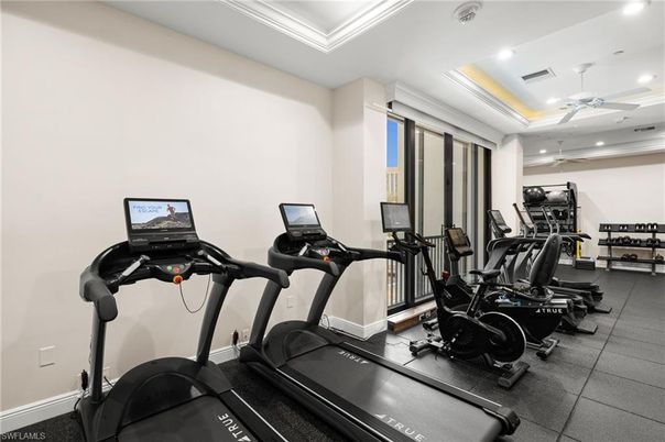 Fitness Equipment, Gym, Interior, Recessed Lighting