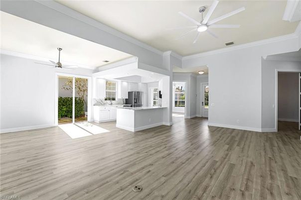 Empty room, Interior, Kitchen, Wood Texture Flooring