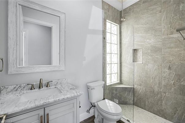 Bathroom, Glass Shower, Interior, Marble Walls
