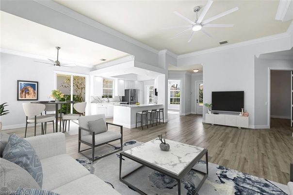 Dining room, Interior, Kitchen, Living room, Wood Texture Flooring
