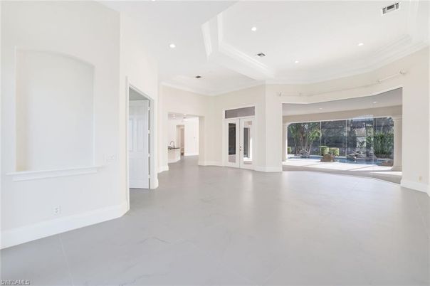 Empty room, Interior, Marble, Recessed Lighting