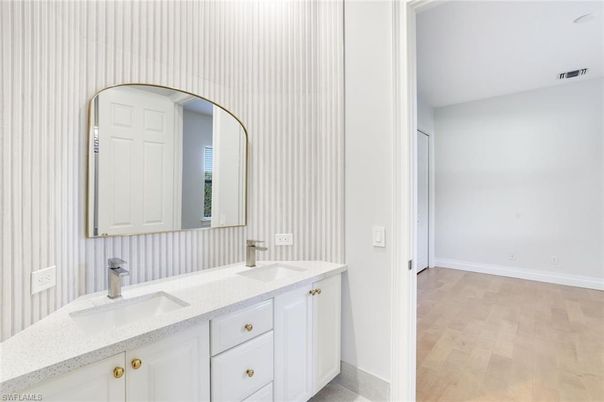 Bathroom, Dual Sink Vanities, Interior, Wood Texture Flooring