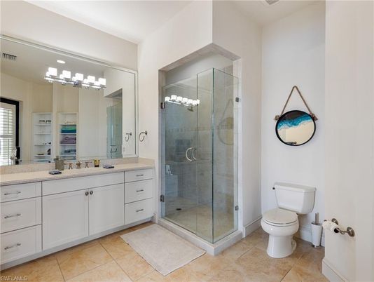 Bathroom, Dual Sink Vanities, Glass Shower, Interior