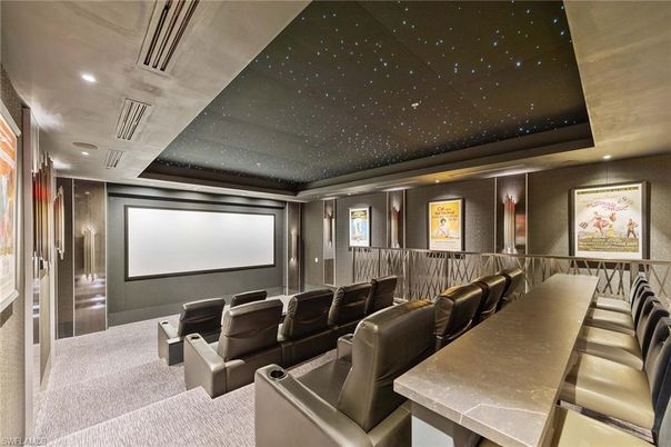 Home Theatre Room, Interior, Projection Screen, Recessed Lighting, Theatre Room