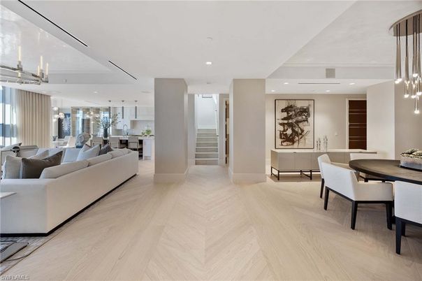 Dining room, Interior, Kitchen, Living room, Pendant Lights, Recessed Lighting, Wood Texture Flooring